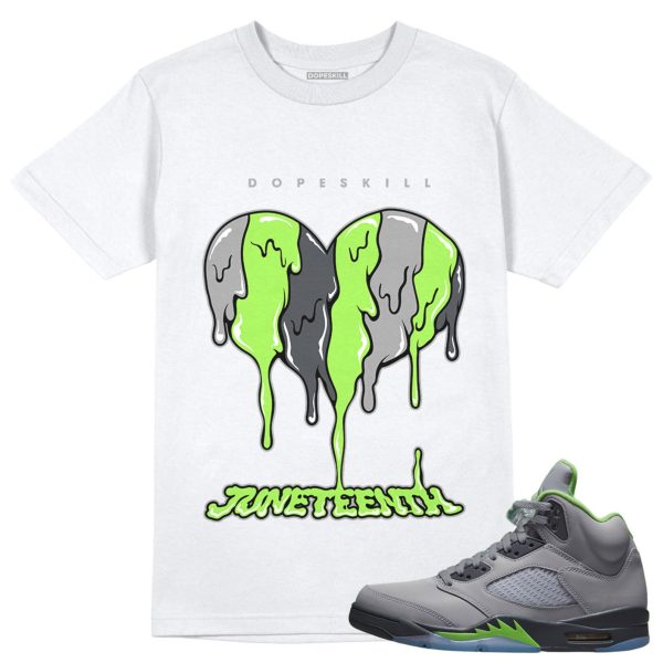 Juneteenth Heart Unisex Shirt Match Jordan 5 Green Bean Jezsport.com