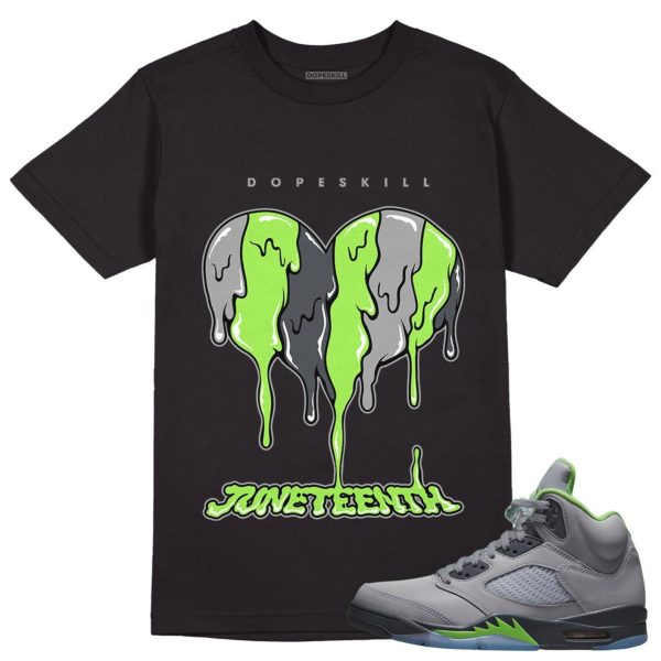 Juneteenth Heart Unisex Shirt Match Jordan 5 Green Bean Jezsport.com