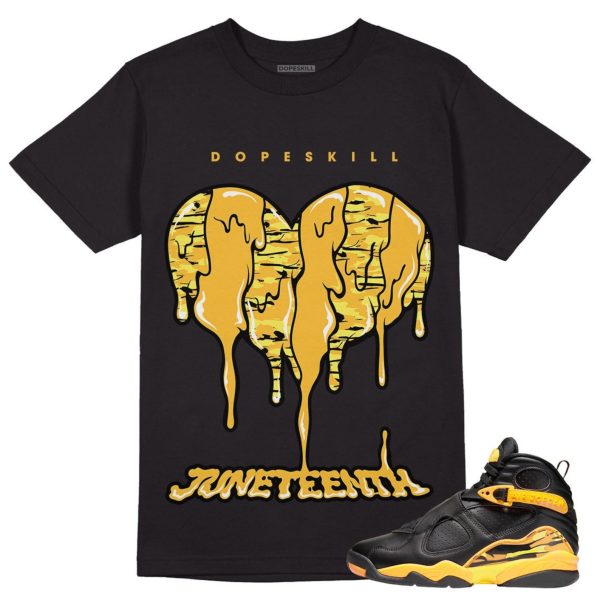 Juneteenth Heart Unisex Shirt Match Taxi Yellow Black 8s Jezsport.com