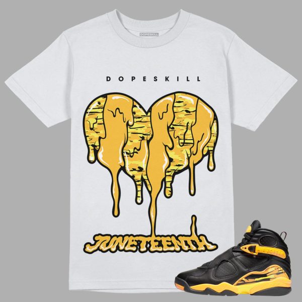 Juneteenth Heart Unisex Shirt Match Taxi Yellow Black 8s Jezsport.com