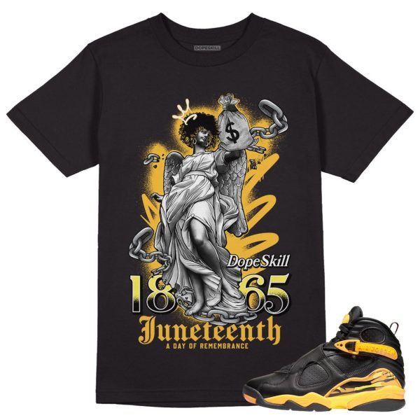 Juneteenth Unisex Shirt Match Taxi Yellow Black 8s Jezsport.com