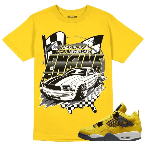 ENGINE Tshirt Unisex Shirt Match Jordan 4 Lightning - Tour Yellow T-shirt Jezsport.com