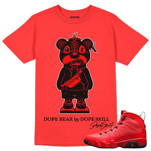 Sneaker Bear Unisex Shirt Match Jordan 9 Chile Red - Chile Red T-Shirt Jezsport.com