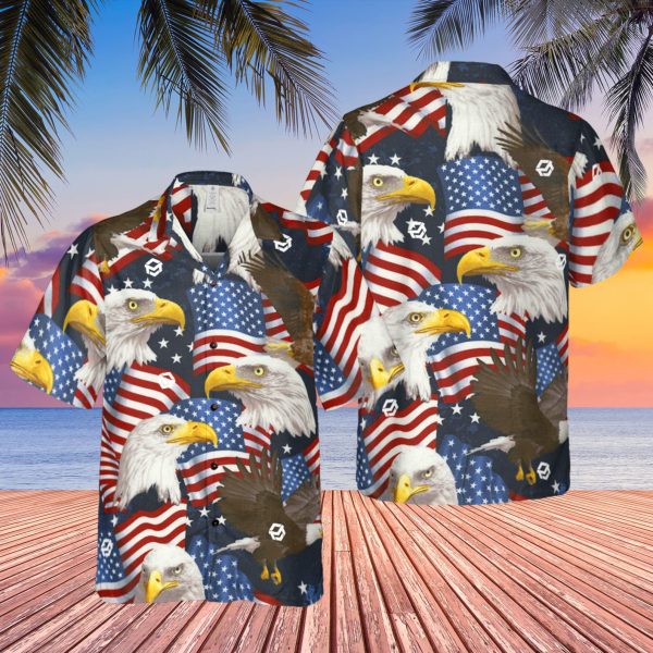 4th Of July Independence Day Memorial Day Eagle Hawaiian Shirt, Hawaii Shirt, Summer Shirt For Men and Women Jezsport.com