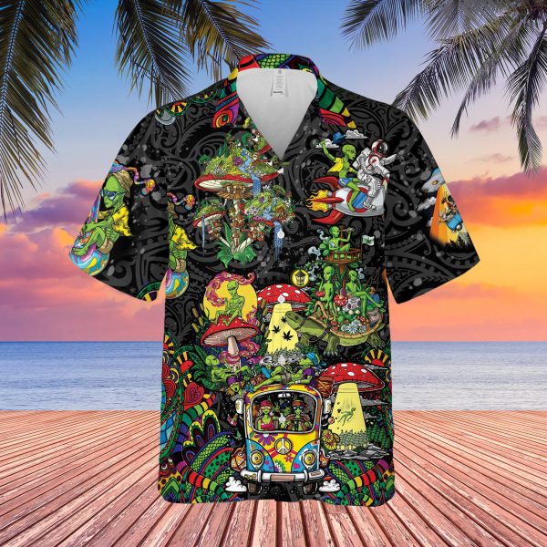 Mushroom Alien Hawaiian Shirt, Hawaii Shirt, Summer Shirt For Men and Women Jezsport.com