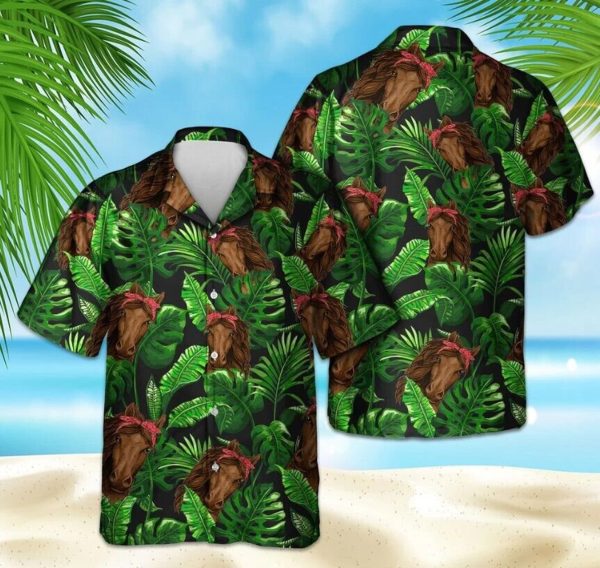 Horse Lovers Hawaiian Shirt, Horse Tropical Hawaiian Shirt, Summer Shirt For Men and Women Jezsport.com