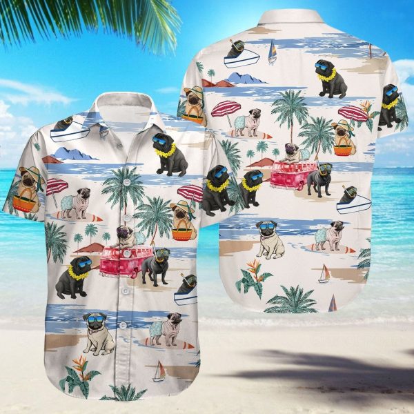 Pug Shirt, Pug Summer Hawaiian Shirt, Summer Shirt For Men and Women Jezsport.com