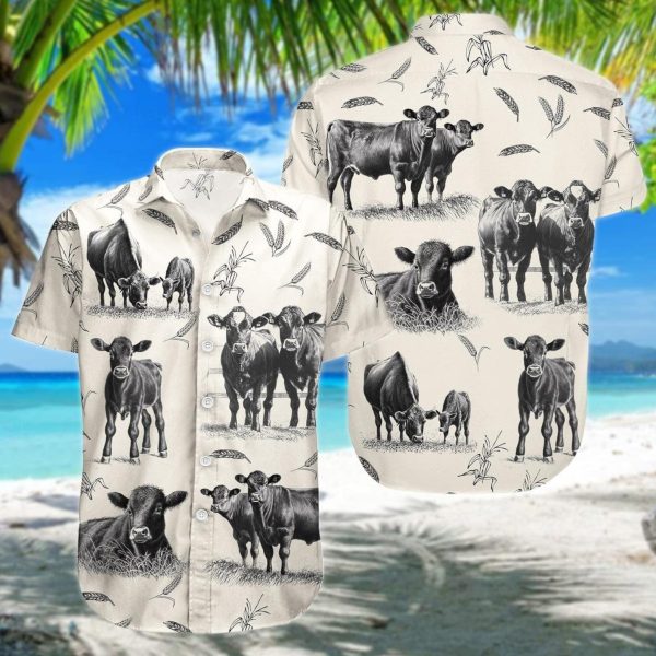 Black Angus Cow Shirt, Cow Hawaiian Shirt, Summer Shirt For Men and Women Jezsport.com