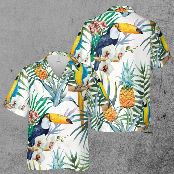 Funny Aloha Parrot Bird Tropical Forest Hawaiian Shirt, Summer Shirt For Men and Women Jezsport.com