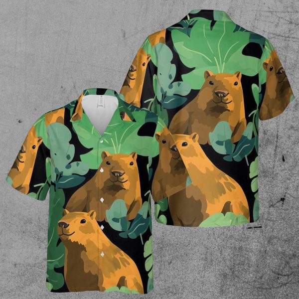 Funny Cute Capybara In The Forest Hawaiian Shirt, Summer Shirt For Men and Women Jezsport.com