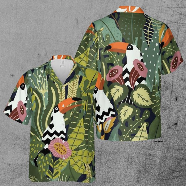 Funny Aloha Cute Bird Tropical Forest Hawaiian Shirt, Summer Shirt For Men and Women Jezsport.com