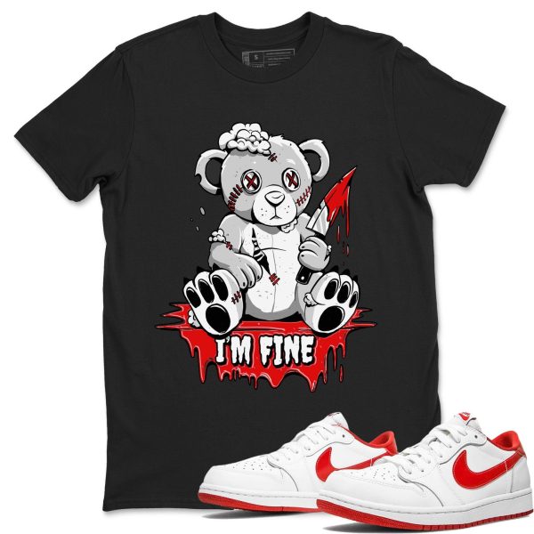 I'm Fine Unisex Sneaker TUnisex Tees - Sneaker T-Shirt To Match Shirt - 1s University Red Jezsport.com