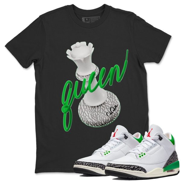 3D Queen Unisex Short Sleeve T-Shirt - Shirt To Match 3s Lucky Green Jezsport.com