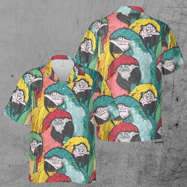 Funny Aloha Colorful Parrot Painting Hawaiian Shirt, Summer Shirt For Men and Women Jezsport.com