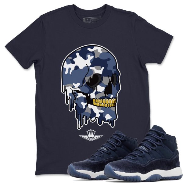 Dripping Camo Unisex Tees - Sneaker T-Shirt To MatchShirt - 11s Midnight Navy Jezsport.com