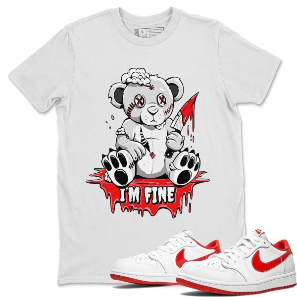 I'm Fine Unisex Sneaker TUnisex Tees - Sneaker T-Shirt To Match Shirt - 1s University Red Jezsport.com