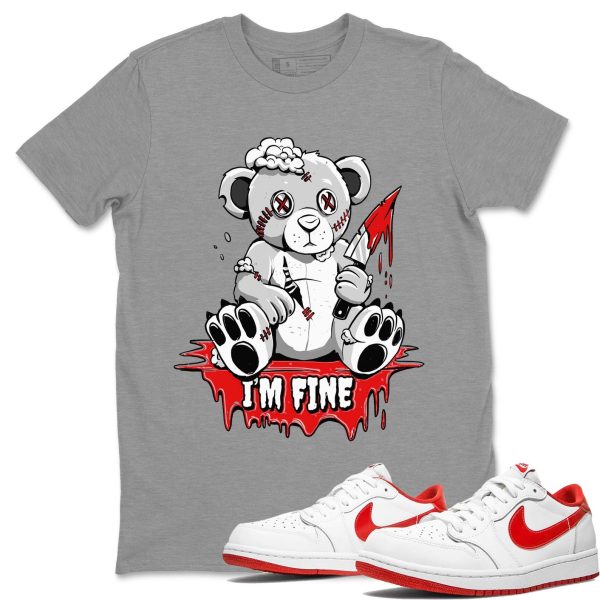 I'm Fine Unisex Sneaker TUnisex Tees - Sneaker T-Shirt To Match Shirt - 1s University Red Jezsport.com