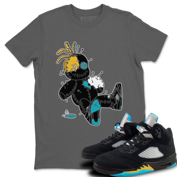 Voodoo Doll Unisex Short Sleeve Sneaker Tee - Shirt To Match 5s Retro Aqua Jezsport.com