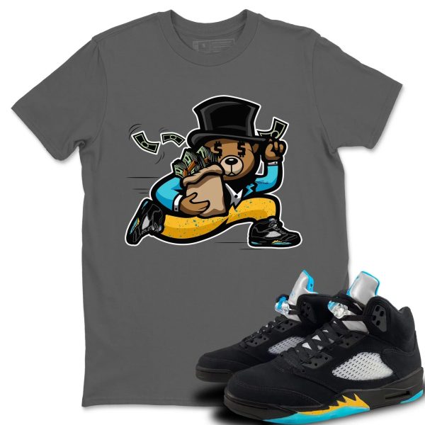 Bear Steals Unisex Short Sleeve Sneaker Tee - Shirt To Match 5s Retro Aqua Jezsport.com