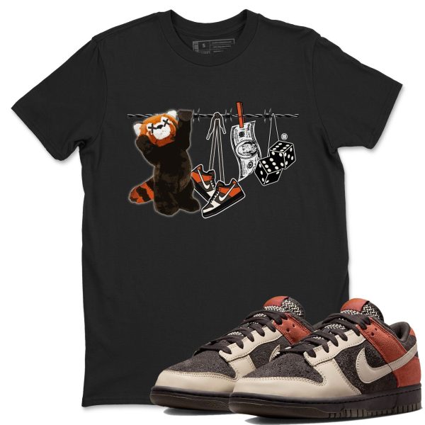 Clothesline Unisex Crew Neck Sneaker Matching Tee Shirt To Match Red Panda Jezsport.com