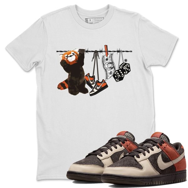 Clothesline Unisex Crew Neck Sneaker Matching Tee Shirt To Match Red Panda Jezsport.com