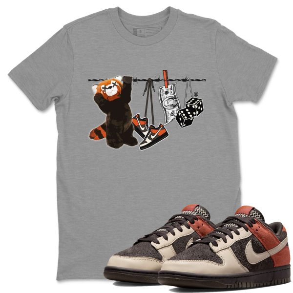 Clothesline Unisex Crew Neck Sneaker Matching Tee Shirt To Match Red Panda Jezsport.com