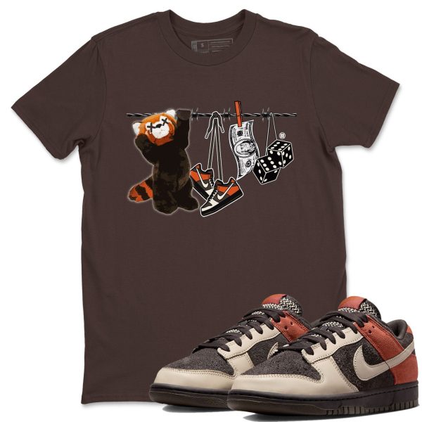 Clothesline Unisex Crew Neck Sneaker Matching Tee Shirt To Match Red Panda Jezsport.com