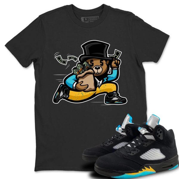 Bear Steals Unisex Short Sleeve Sneaker Tee - Shirt To Match 5s Retro Aqua Jezsport.com