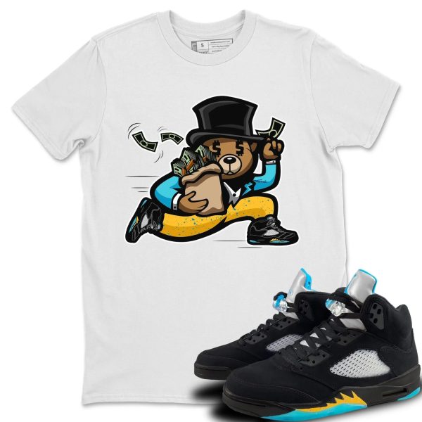 Bear Steals Unisex Short Sleeve Sneaker Tee - Shirt To Match 5s Retro Aqua Jezsport.com