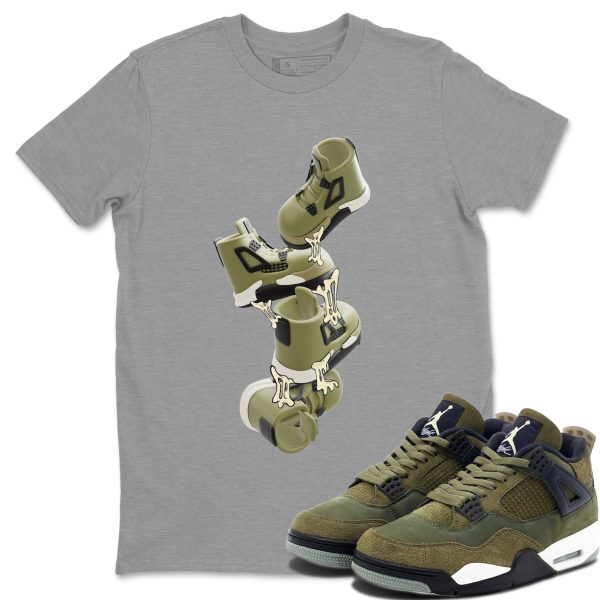 Gum Stuck On Shoes Unisex Crew Neck Sneaker Matching Tee Shirt To Match 4s Craft Olive Jezsport.com