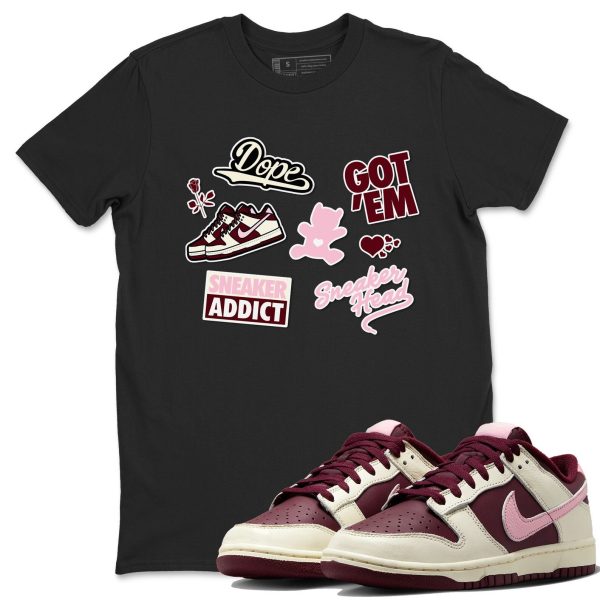 Sneakerhead Sticker Unisex Crew Neck Sneaker Matching Tee Shirt To Match Dunks Low Valentine's Day Jezsport.com