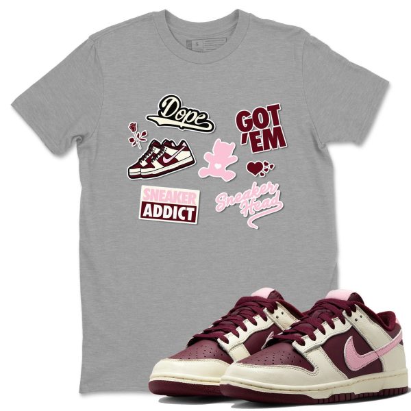 Sneakerhead Sticker Unisex Crew Neck Sneaker Matching Tee Shirt To Match Dunks Low Valentine's Day Jezsport.com