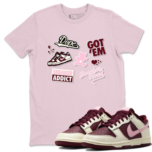 Sneakerhead Sticker Unisex Crew Neck Sneaker Matching Tee Shirt To Match Dunks Low Valentine's Day Jezsport.com