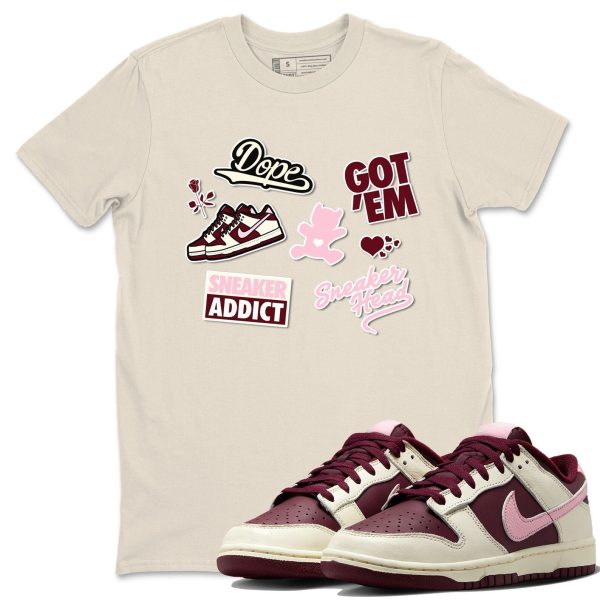 Sneakerhead Sticker Unisex Crew Neck Sneaker Matching Tee Shirt To Match Dunks Low Valentine's Day Jezsport.com