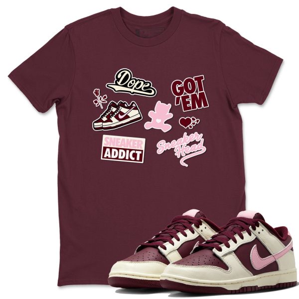 Sneakerhead Sticker Unisex Crew Neck Sneaker Matching Tee Shirt To Match Dunks Low Valentine's Day Jezsport.com