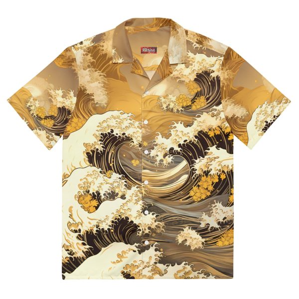 Premium Lightweight Button-Up Shirt, White and Gold Hawaiian Shirt, Summer Shirt For Men and Women Jezsport.com