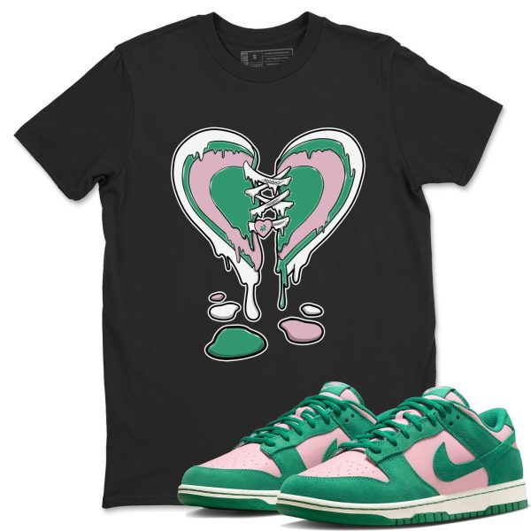 Melting Heart Unisex Crew Neck T-Shirt - Streetwear Brand Shirt To Match Dunks Medium Soft Pink Malachite Jezsport.com