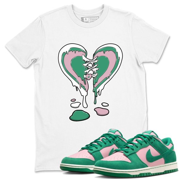 Melting Heart Unisex Crew Neck T-Shirt - Streetwear Brand Shirt To Match Dunks Medium Soft Pink Malachite Jezsport.com