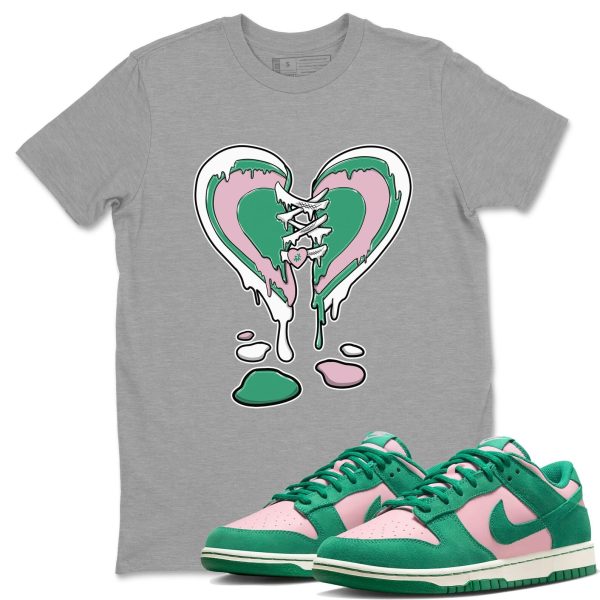 Melting Heart Unisex Crew Neck T-Shirt - Streetwear Brand Shirt To Match Dunks Medium Soft Pink Malachite Jezsport.com