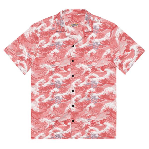 Premium Lightweight Button-Up Shirt, Pink and White Hawaiian Shirt, Summer Shirt For Men and Women Jezsport.com