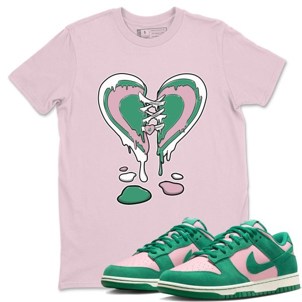 Melting Heart Unisex Crew Neck T-Shirt - Streetwear Brand Shirt To Match Dunks Medium Soft Pink Malachite Jezsport.com