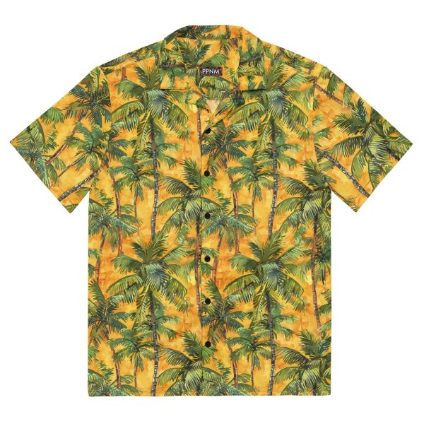 Premium Lightweight Button-Up Shirt, Palm Trees Hawaiian Shirt, Summer Shirt For Men and Women Jezsport.com