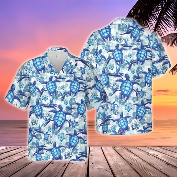 Funny Sea Turtle Hawaiian Shirt, Aloha Summer Button Down Shirt, Summer Shirt For Men and Women Jezsport.com