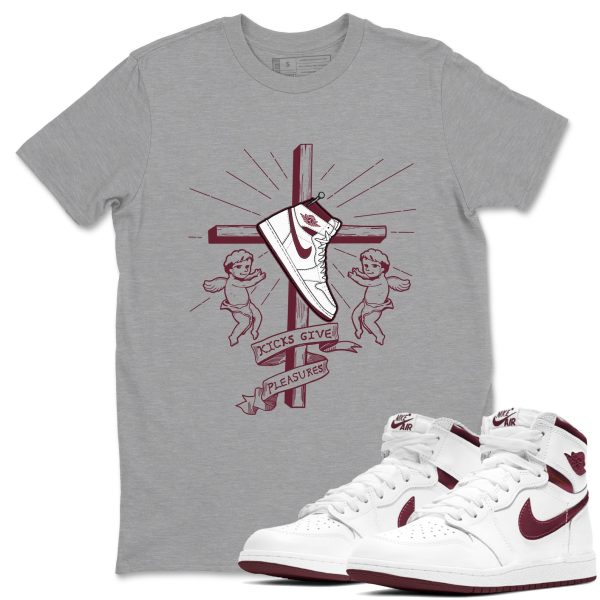 Kicks Give You Pleasures Unisex Shirts To Match Jordans AJ1 Metallic Burgundy Jezsport.com