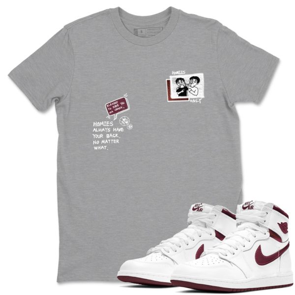 Homies Only Unisex Shirts To Match Jordans AJ1 Metallic Burgundy Jezsport.com