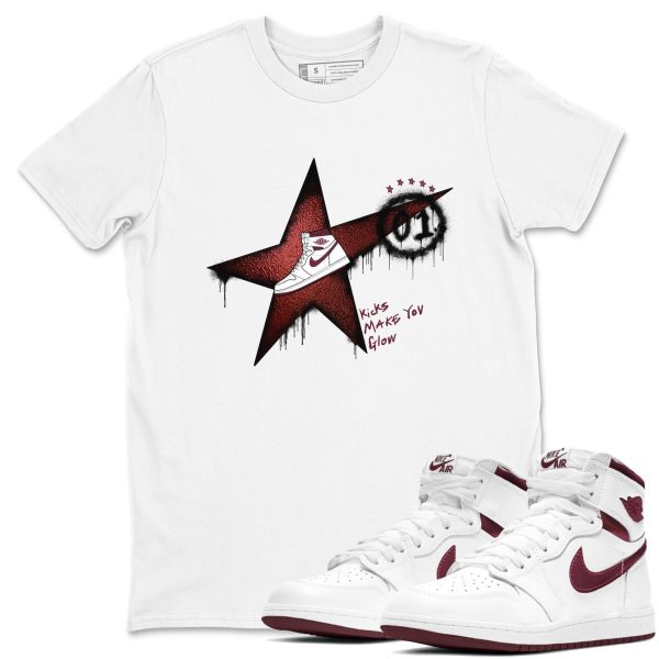 Kicks Make You Glow Unisex Shirts To Match Jordans AJ1 Metallic Burgundy Jezsport.com