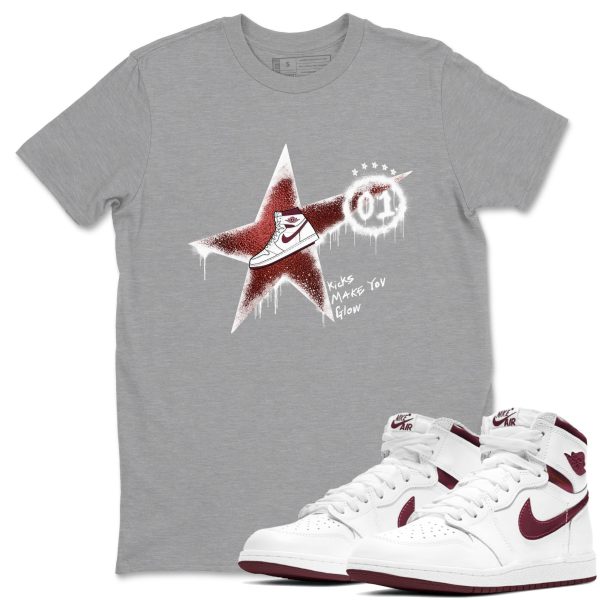 Kicks Make You Glow Unisex Shirts To Match Jordans AJ1 Metallic Burgundy Jezsport.com