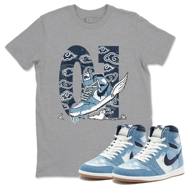 Fly To The Clouds Unisex Shirts To Match Jordans AJ1 Denim Jezsport.com