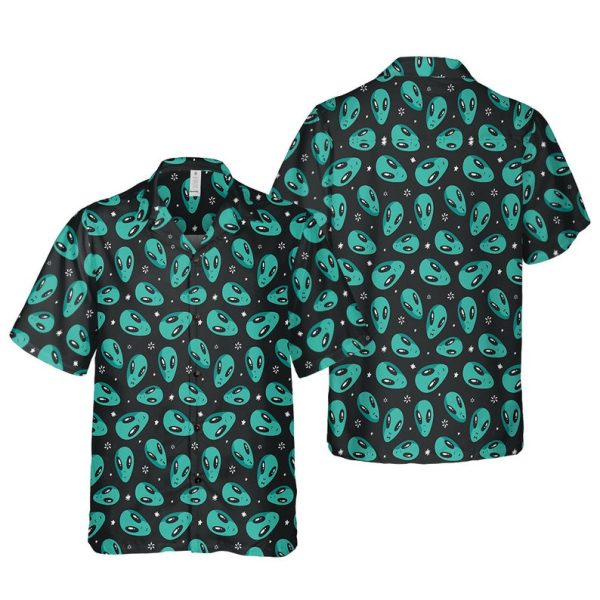 Alien Shirt, Alien Button Up, Alien Hawaiian Shirt, Summer Shirt For Men and Women Jezsport.com