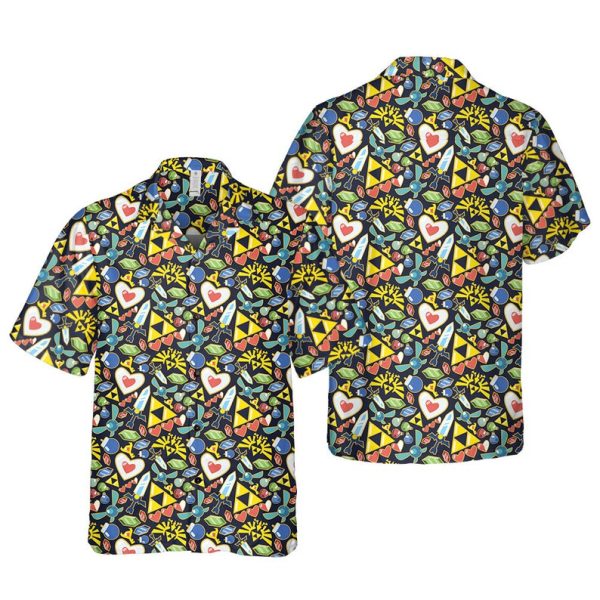 Zelda Theme Shirt, Zelda Items Shirt, Zelda Hawaiian Shirt, Summer Shirt For Men and Women Jezsport.com